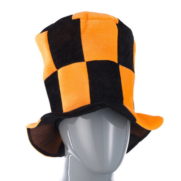 Шутовская шляпа в клетку оранжево черная Snowmen Е40270