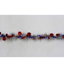 Новогодняя гирлянда цепь с мишурой ракушки и шарики 2.7 м Snowmen Е40351