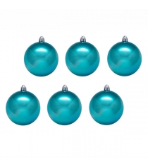 Набор из 6 блестящих елочных шаров синий 7 см Snowmen Е50333...
