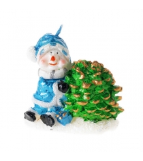 Новогодняя свеча снеговик с шишкой 7.5 см Snowmen Е50508...