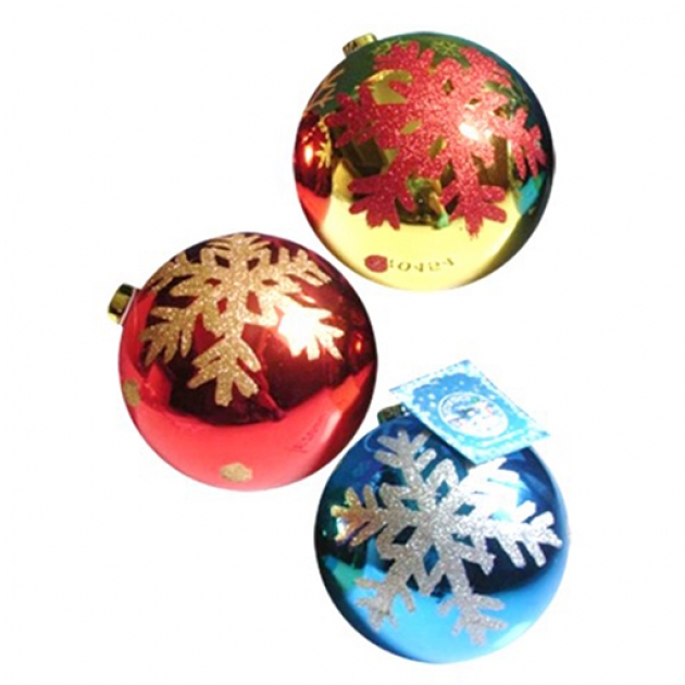 Новогоднее украшение шар снежинка 15 см Snowmen Е70454