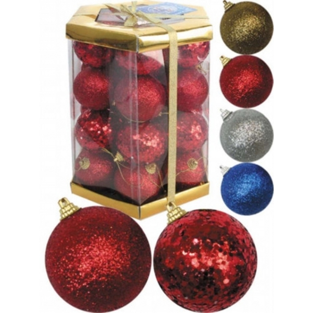 Новогодний набор из 28 елочных шаров в подарочной упаковке 6 см Snowmen Е70548