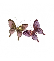 Праздничная подвеска бабочка с блестками 16 см Snowmen Е70606