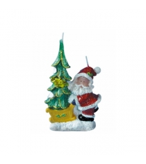 Новогодняя свеча дед мороз и елочка на санках Snowmen Е80944...