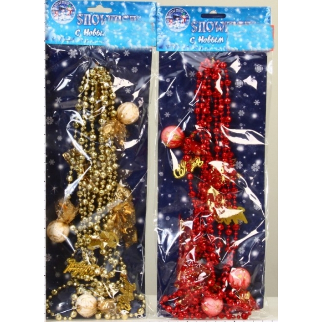 Декоративная цепь с новым годом с бантами и шарами 2.7 м Snowmen Е91367