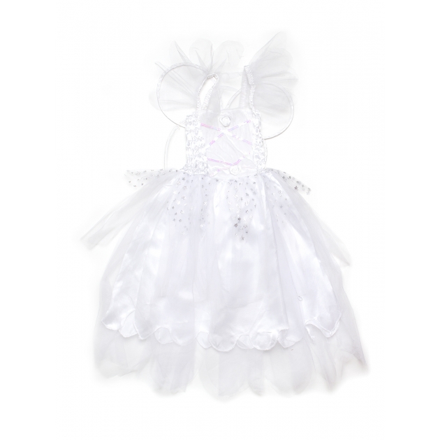 Карнавальный наряд белое платье с крыльями бабочки 4 6 лет Snowmen Е92177