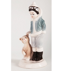 Керамическая рождественская фигурка девочка с медведем 18.5 см Snowmen Е92355