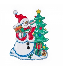 Новогоднее панно снеговик с елкой 61 х 40 см Snowmen Е94326...