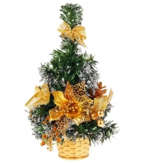 Новогодняя елочка с золотистыми украшениями 20 см Snowmen Е94373...