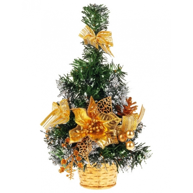 Новогодняя елочка с золотистыми украшениями 20 см Snowmen Е94373