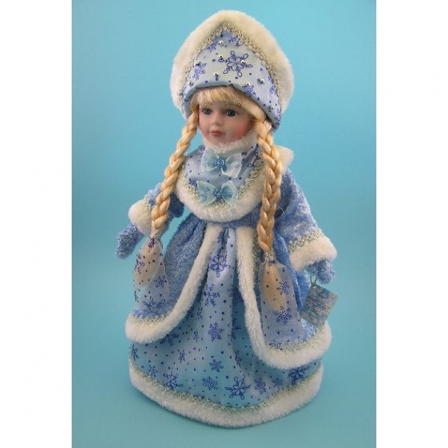 Игрушка из керамики снегурочка в шубке со снежинками 30 см Snowmen Е94753