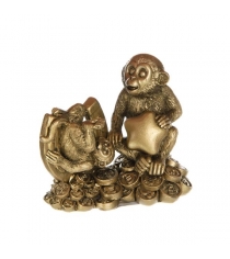Фигурка две обезьянки на куче монеток Snowmen Е96044
