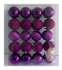 Набор новогодних шаров фиолетовые 20 шт 7 см Snowmen Е96167...