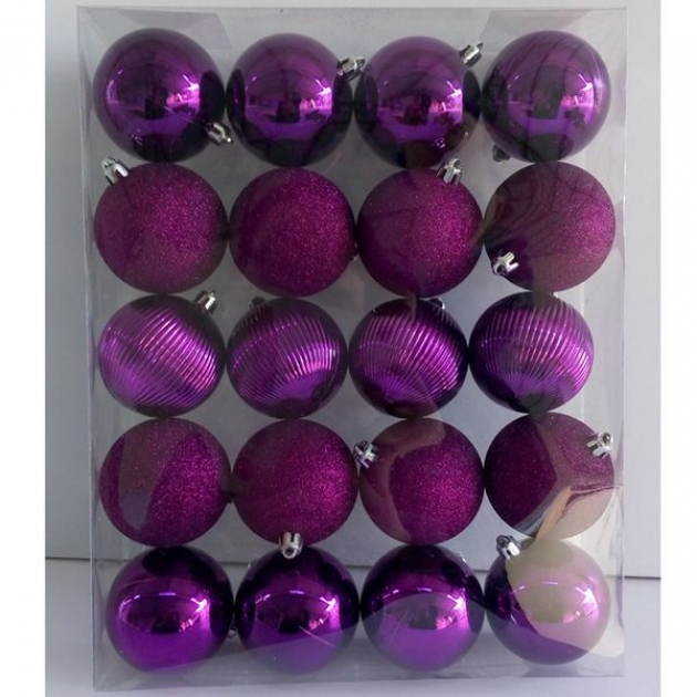 Набор новогодних шаров фиолетовые 20 шт 7 см Snowmen Е96167