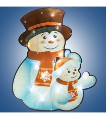 Гирлянда панно снеговик со снеговичком 30 ламп 37 х 45 см Snowmen Е96355