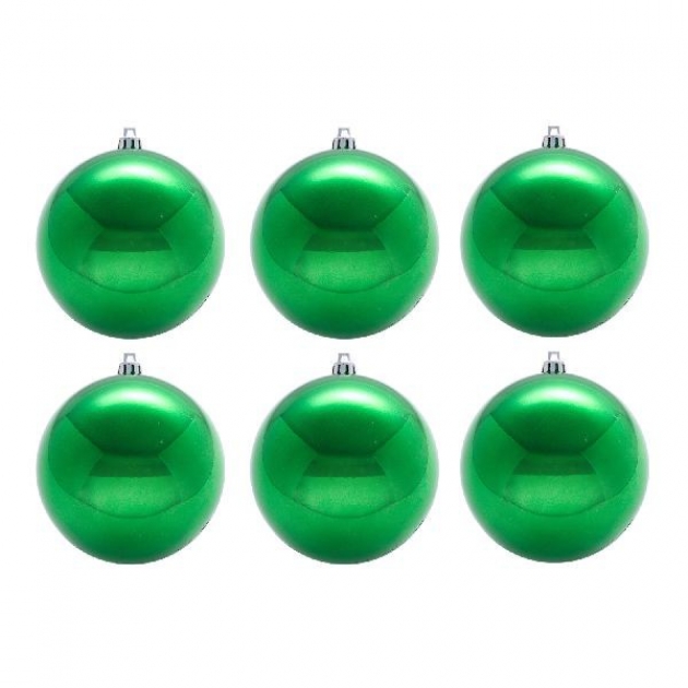 Набор из 6 блестящих елочных шаров зеленый 7 см Snowmen ЕК0020