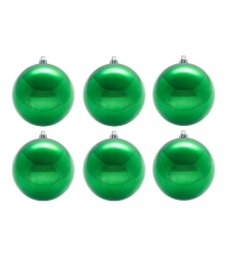 Набор из 6 ти елочных украшений блестящий шар зеленый 8 см Snowmen ЕК0021...