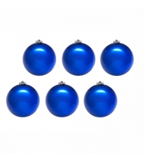 Набор из 6 блестящих елочных шаров синий 8 см Snowmen ЕК0039