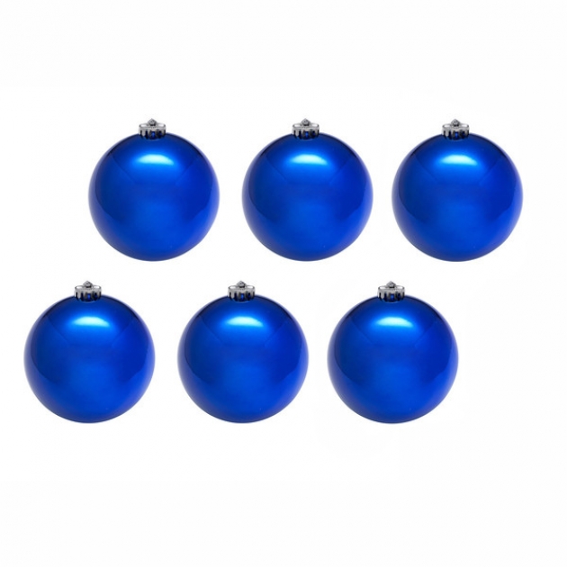 Набор из 6 блестящих елочных шаров синий 8 см Snowmen ЕК0039