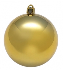 Елочный блестящий шар золотистый 15 см Snowmen ЕК0060