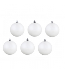 Набор из 6 блестящих елочных шаров белый 7 см Snowmen ЕК0128...