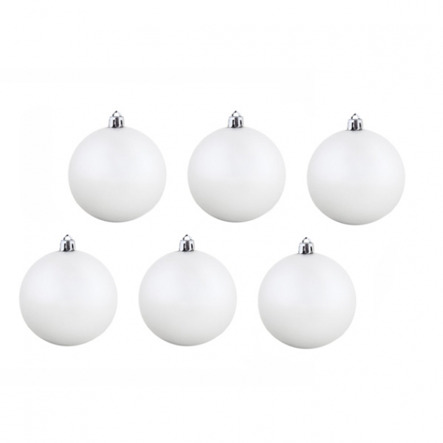 Набор из 6 блестящих елочных шаров белый 7 см Snowmen ЕК0128