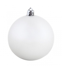 Большая новогодняя елочная игрушка белый блестящий шар 25 см Snowmen ЕК0134