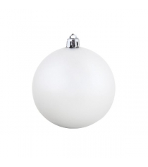 Новогодняя елочная игрушка подвеска белый матовый шар 15 см Snowmen ЕК0141