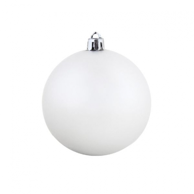 Новогодняя елочная игрушка подвеска белый матовый шар 15 см Snowmen ЕК0141