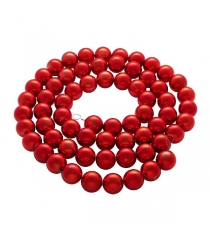 Новогодняя гирлянда цепь из 62 блестящих шаров красная 2.5 м Snowmen ЕК0180