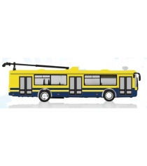 Металлическая машинка автопарк троллейбус желто синий Solmar Pte Ltd Р41149...