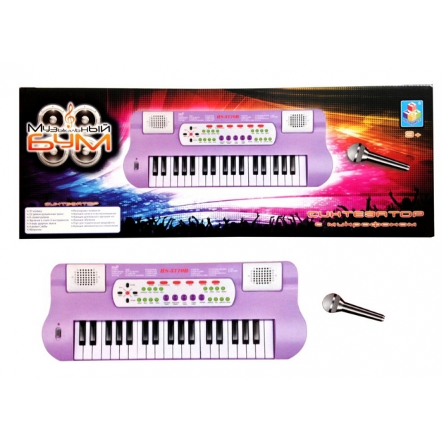 Синтезатор музыкальный бум с микрофоном фиолетовый Solmar Pte Ltd Т59140