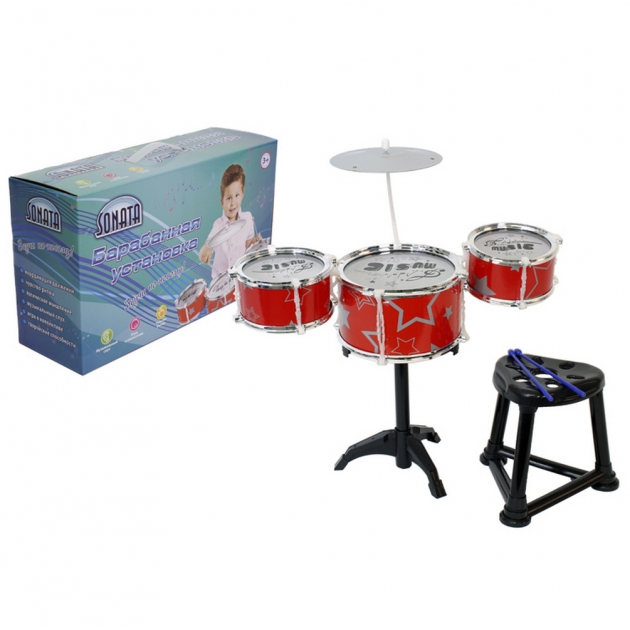 Барабанная установка music с 3 барабанами Sonata IT101402