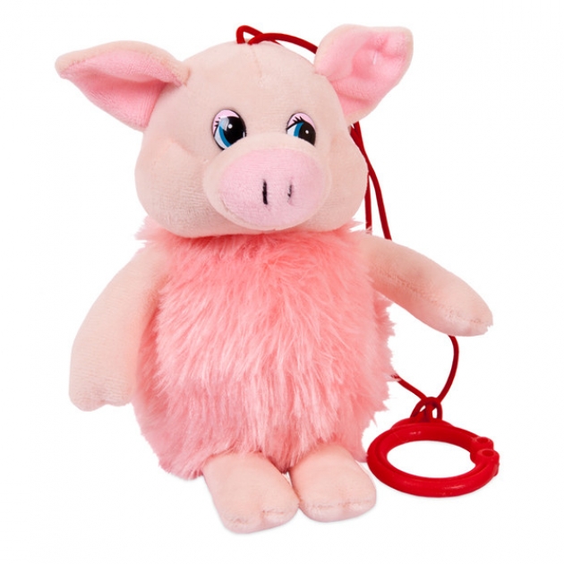 Мягкая игрушка свинка розовая с карабином 16 см Teddy toys 19758