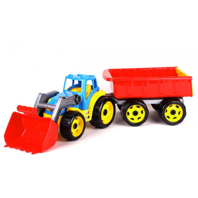 Игрушка трактор с ковшом и прицепом Технок T3688