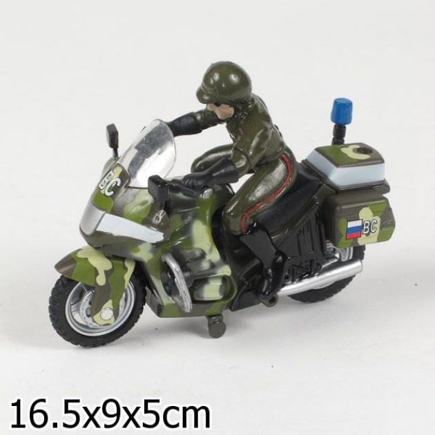 Мотоцикл металл военный с фигуркой Технопарк