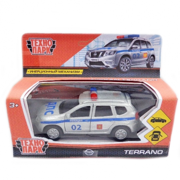Инерционная машина nissan terrano полиция 12 см Технопарк SB-17-47-NT(P)-WB
