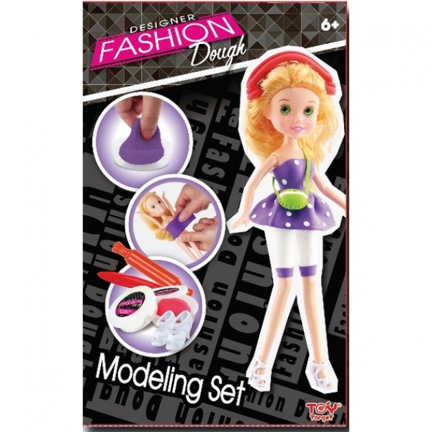 Пластилин Toy target Fashion Dough с куклой блондинка в сарафане 99109