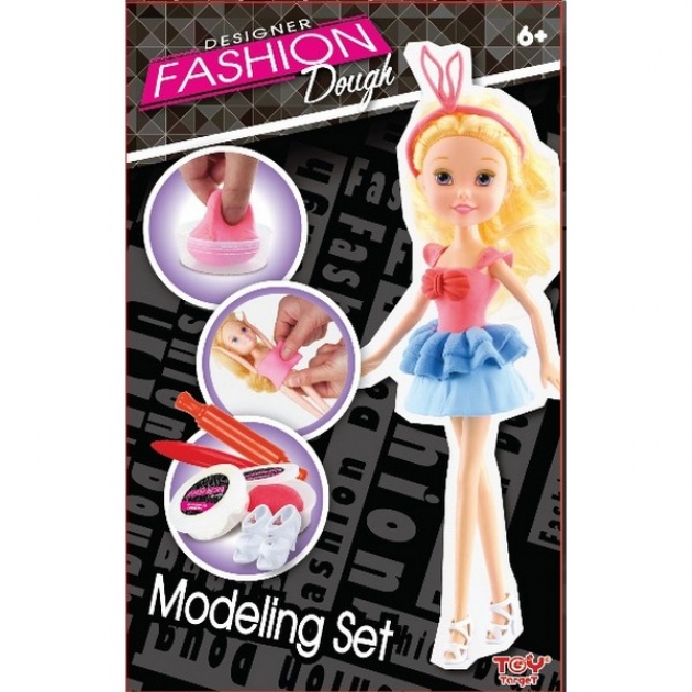Пластилин Toy target Fashion Dough с куклой блондинка в голубой юбке 99110