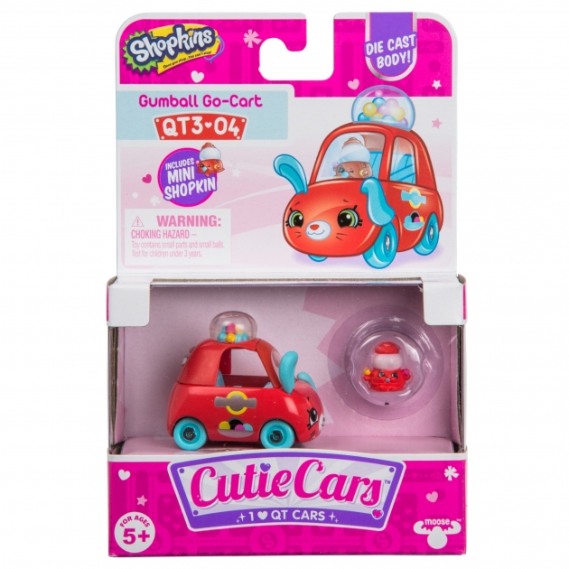 Машинка cutie cars gumball go cart с фигуркой 3 сезон Shopkins 57115/ast57100
