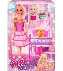Набор с куклой ася спокойной ночи малышка с мини куклой Toys Lab 35095...