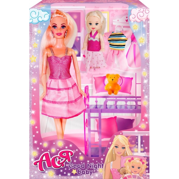 Набор с куклой ася спокойной ночи малышка с мини куклой Toys Lab 35095