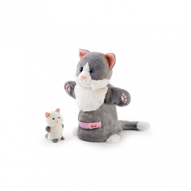 Мягкая игрушка на руку Trudi Кошка с котенком 28см 29993
