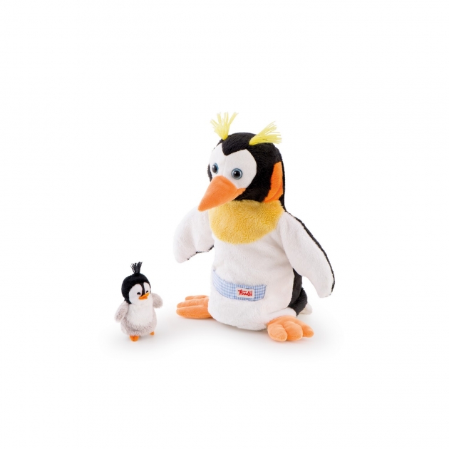 Мягкая игрушка на руку Trudi Пингвин с пингвиненком 28см 29997