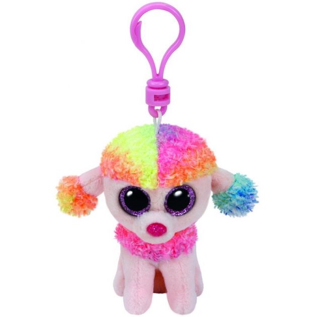 Щенок beanie boo s брелок пудель rainbow 13см Ty 35027