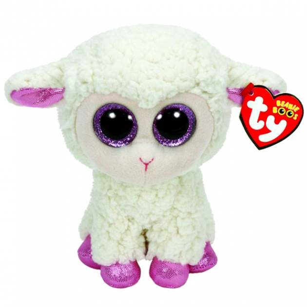 Овечка белая beanie boo s с розовыми копытцами 15 24 см Ty 36028-no