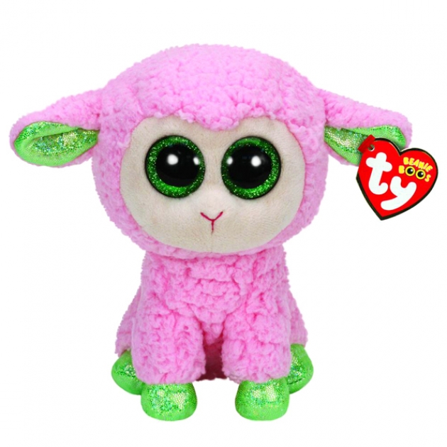 Овечка beanie boo s розовая с зелеными копытцами 23 см Ty 36937-no