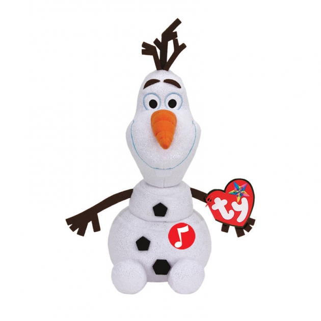 Cнеговик olaf disney beanie babies 25 см звук Ty 90152пц