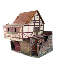 Сборная модель из картона средневековый город водяная мельница Умная Бумага 245-01