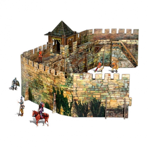Сборная модель из картона средневековый город крепостная стена Умная Бумага 286